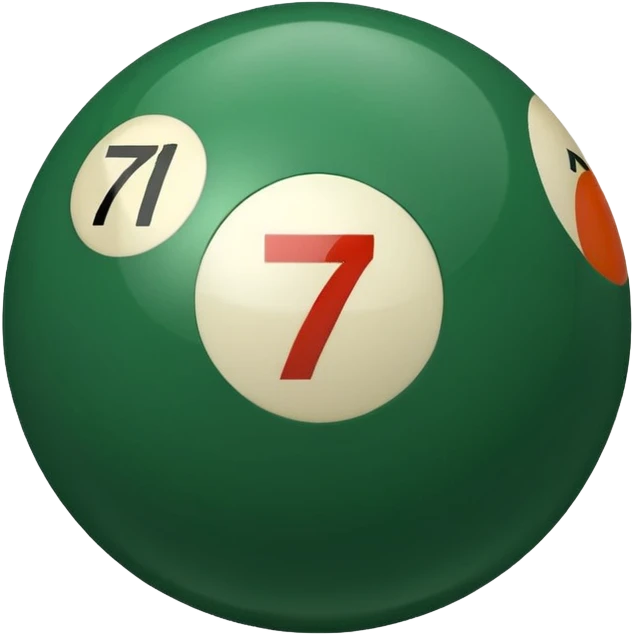 green billiard ball 7 number  emoji