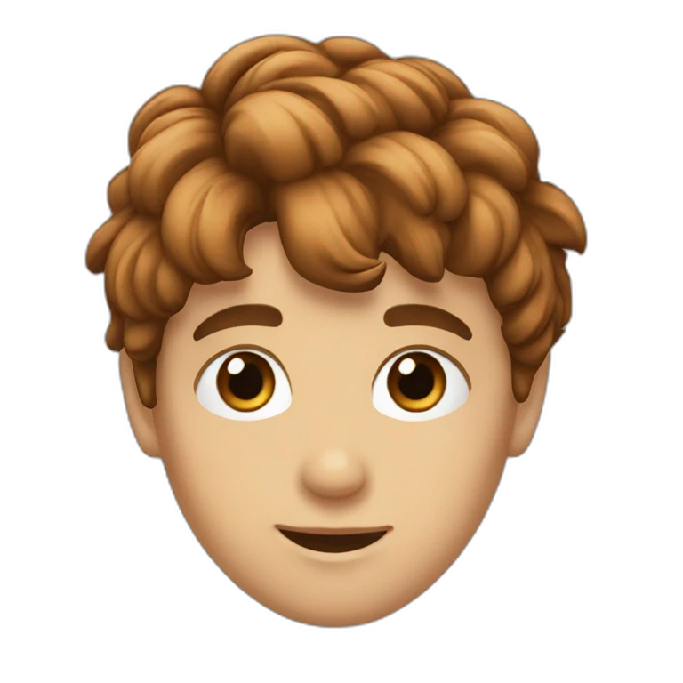 Garçon cheveux marron yeux marron emoji