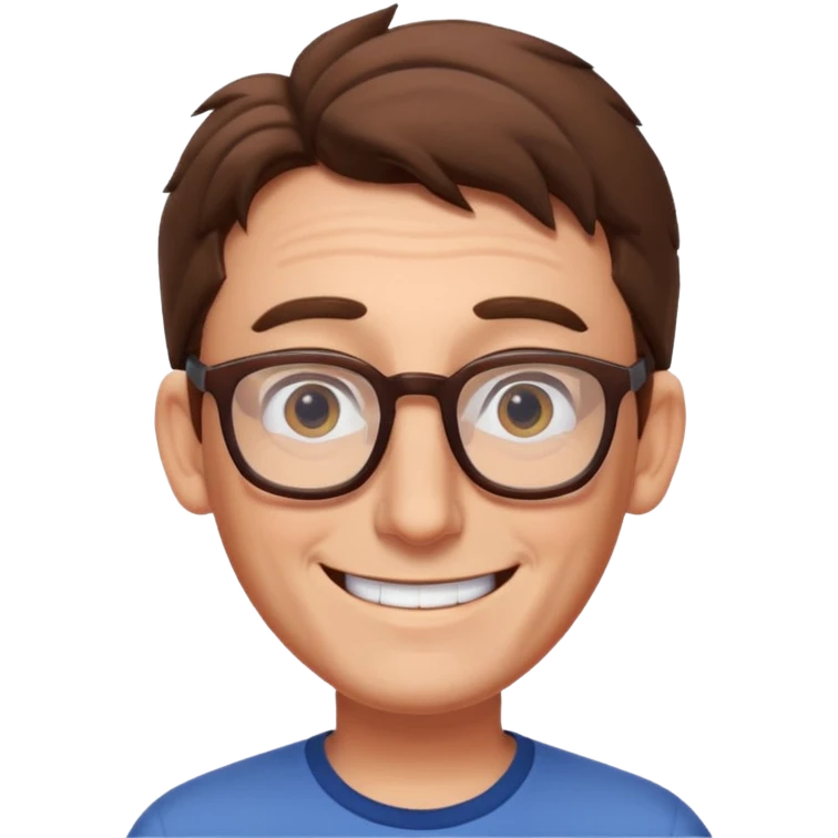 The actor of spongebob tom Kenny a guy with brown hair and glasses emoji