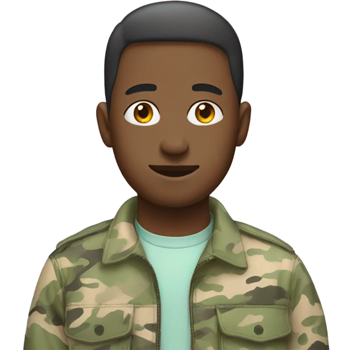 person wearing pastel camo emoji