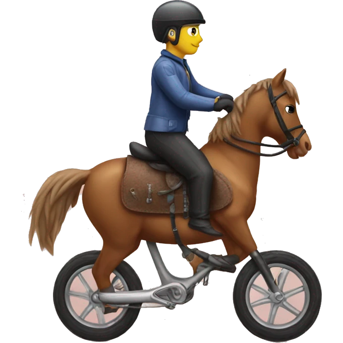Horse riding tiny bike emoji