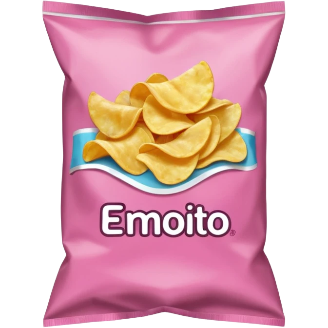 Pink bag of potato chips emoji