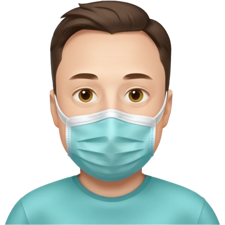 Elon Musk in a medical face mask, emoji style emoji