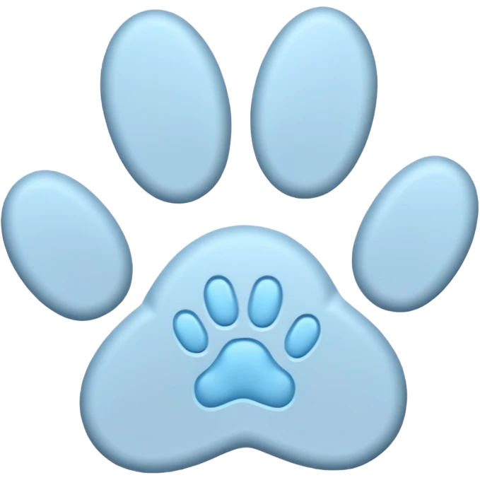 a pastel blue pawprint emoji