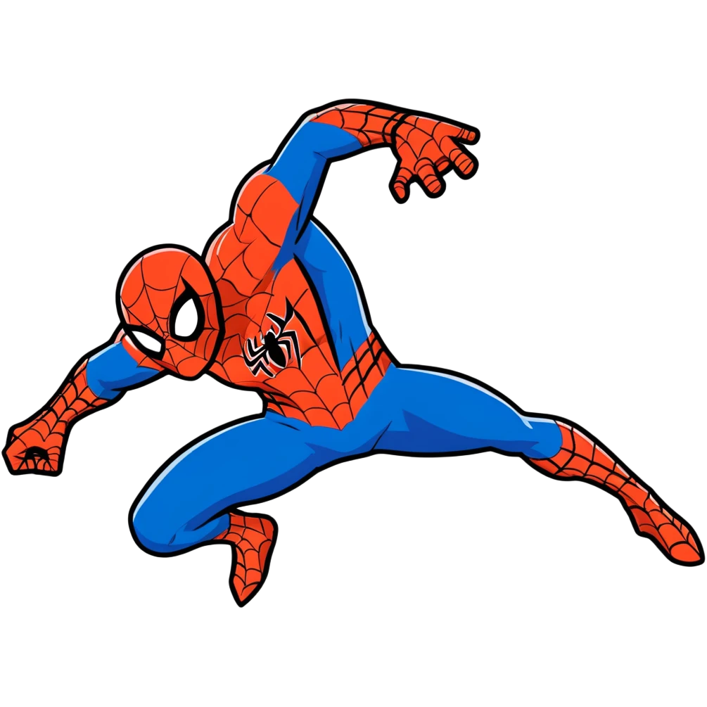Spider-Man web-slinging in action pose emoji