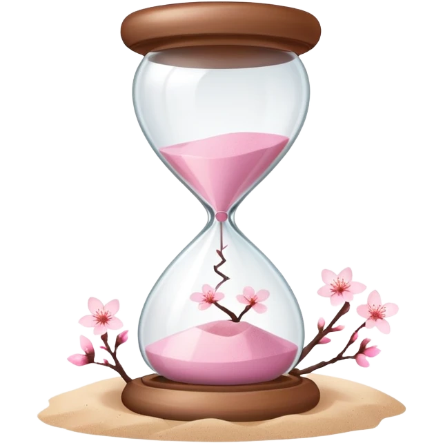 Pink pastel Cherry Blossom hourglass emoji