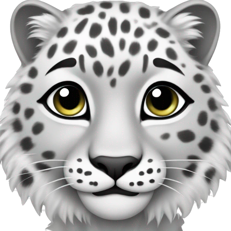 snow leopard monochrome emoji