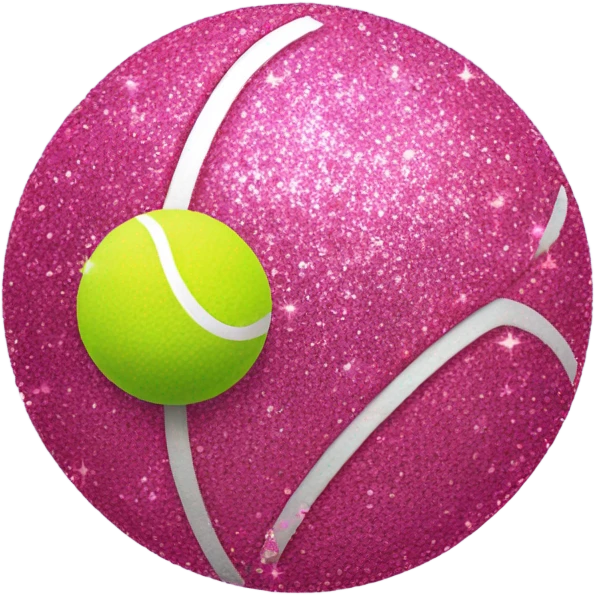 Pink tennis ball with glitter  emoji