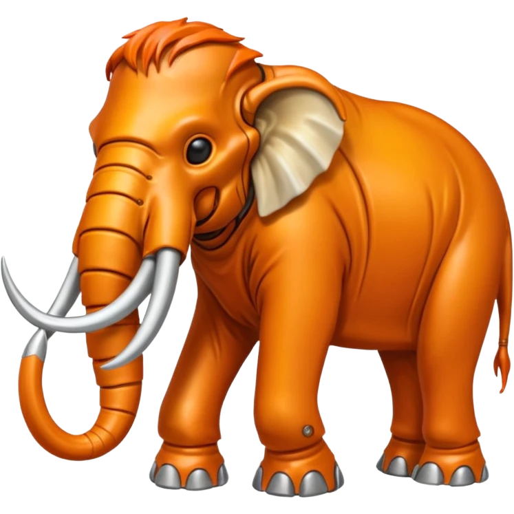 Little completely orange mammouth cyborg emoji