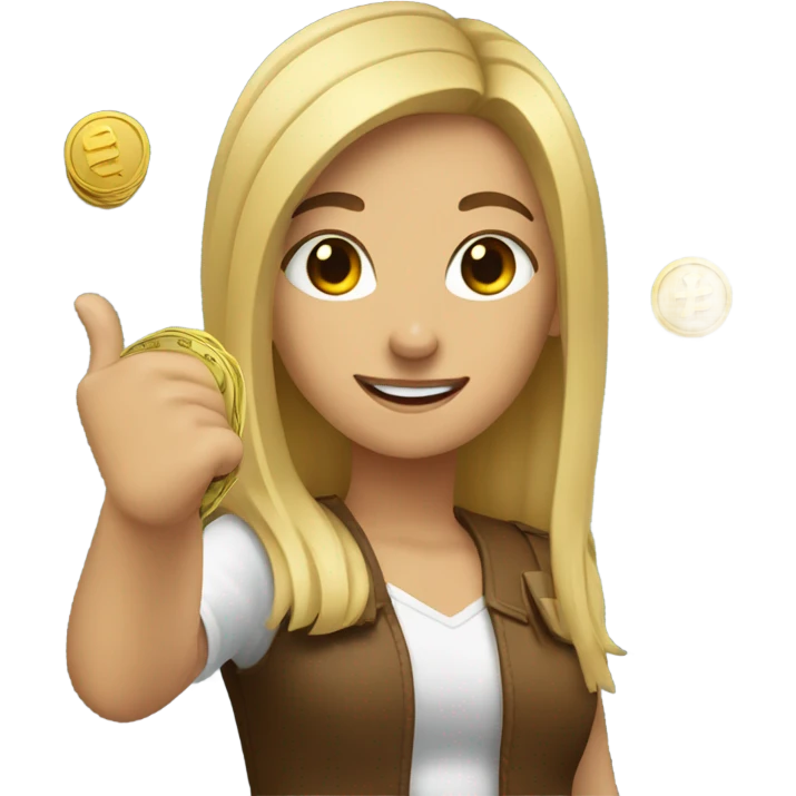 girl with blond money pieces and brown hair giving thumbs up emoji  emoji
