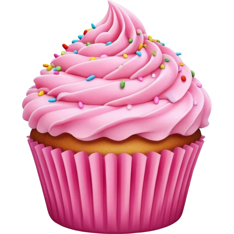 Cupcake with pink icing emoji