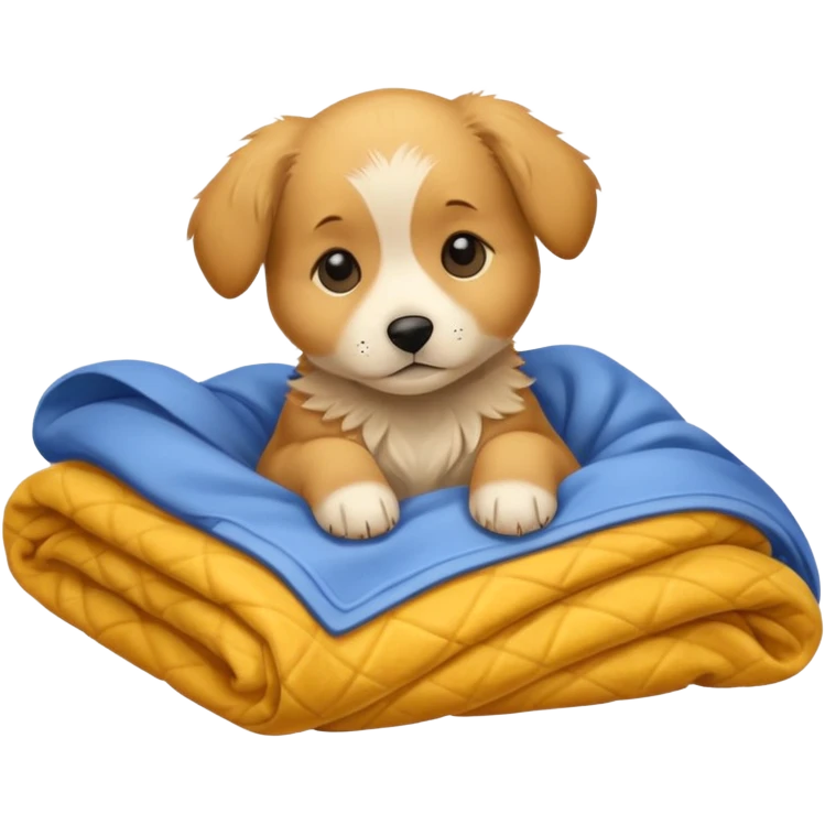 Sick puppy lying in bed emoji