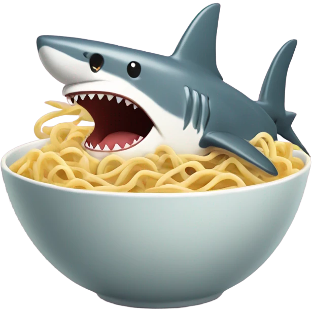 Shark with eating noodles  emoji