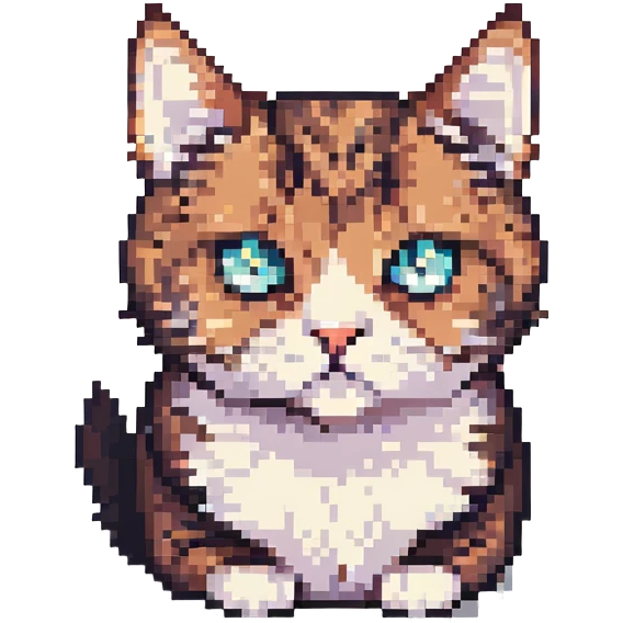 suspicious looking cat, pixel art style emoji