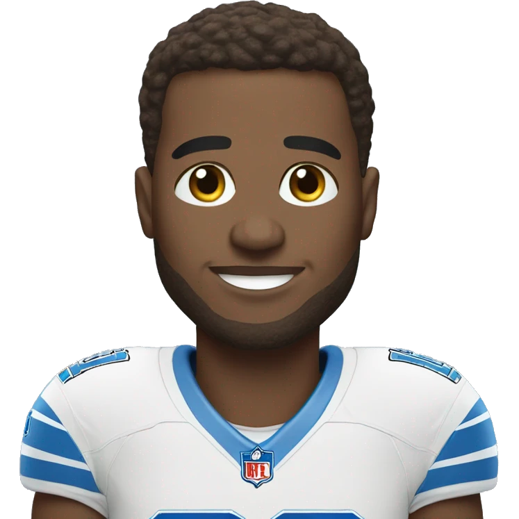 Detroit Lions in white jersey  emoji