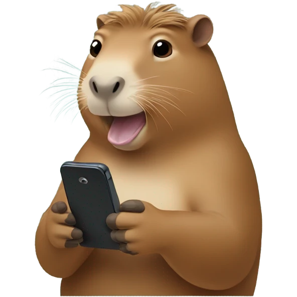 capybara takes video on phone emoji
