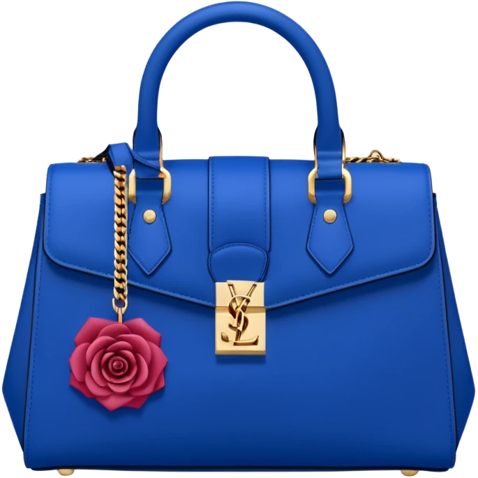 Rose ysl design blue hand bag emoji
