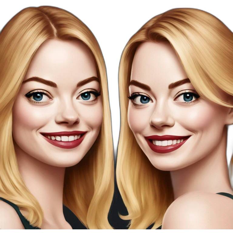 Emma stone with margot robbie emoji