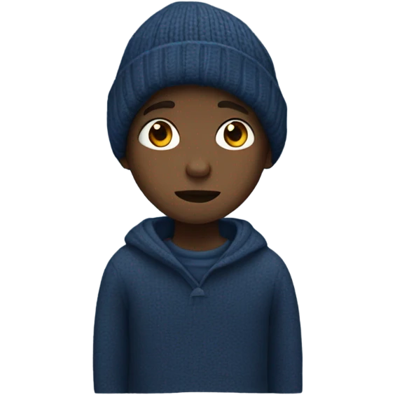homeless boy in dark blue sweater emoji