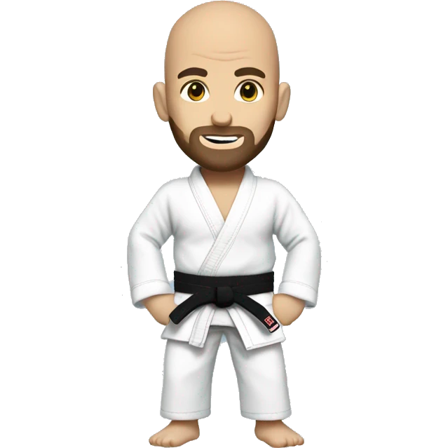 Full body bald with beard Jiu Jitsu Blue belt emoji