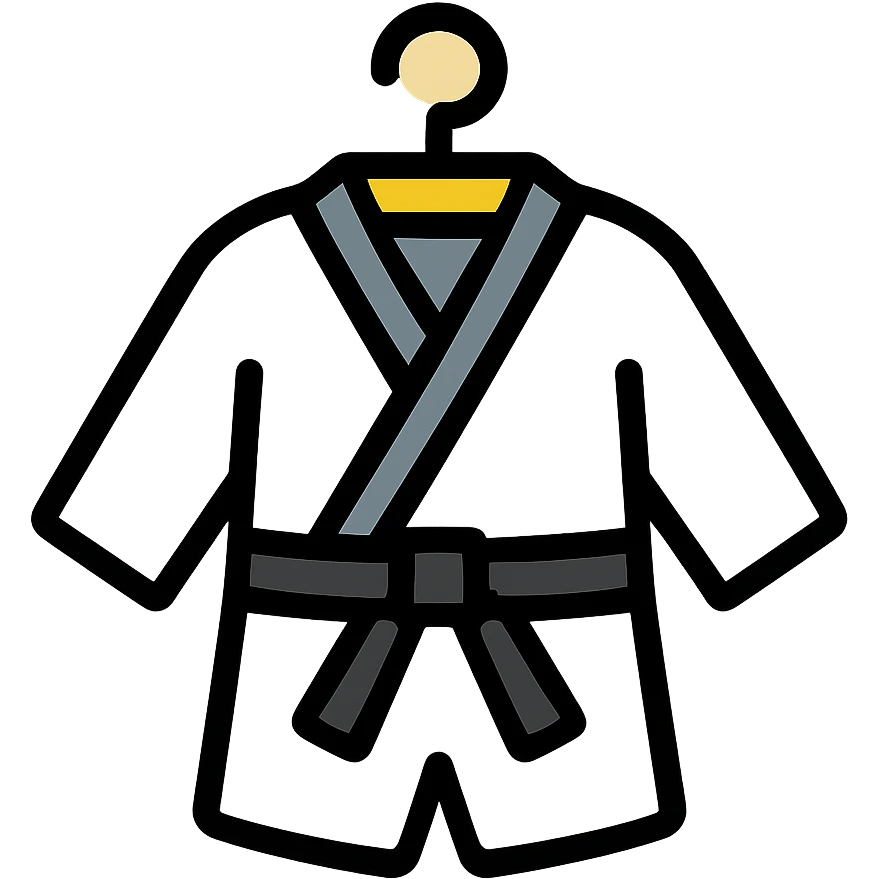 White martial arts uniform on hanger emoji