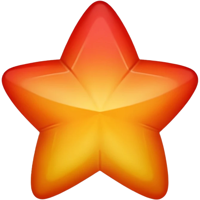 Greadiant colour oreange to yellow ball inside the red star emoji