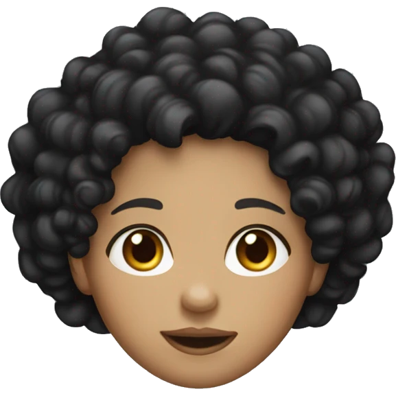 a girl with light skin and black curly hair emoji