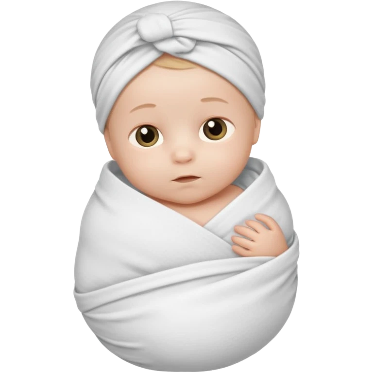 A new born baby boy wrapped in a swaddle emoji