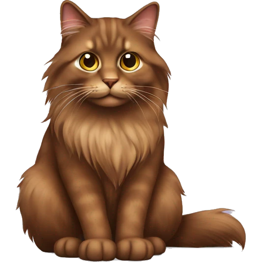 brown long-haired cat sitting emoji