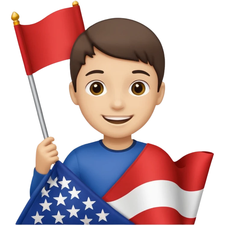 Flag holder kid emoji