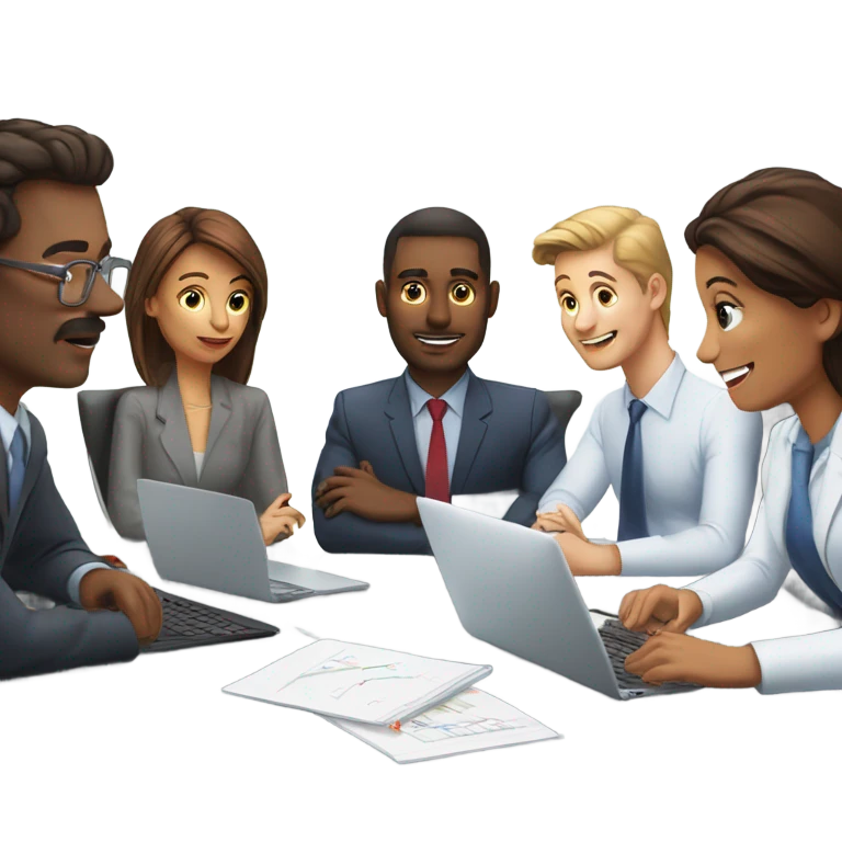 business meeting sitting at a table emoji