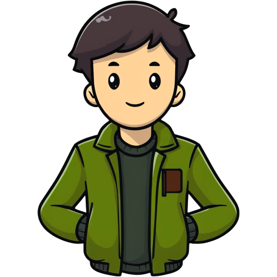 dark olive green jacket over a lighter green top emoji