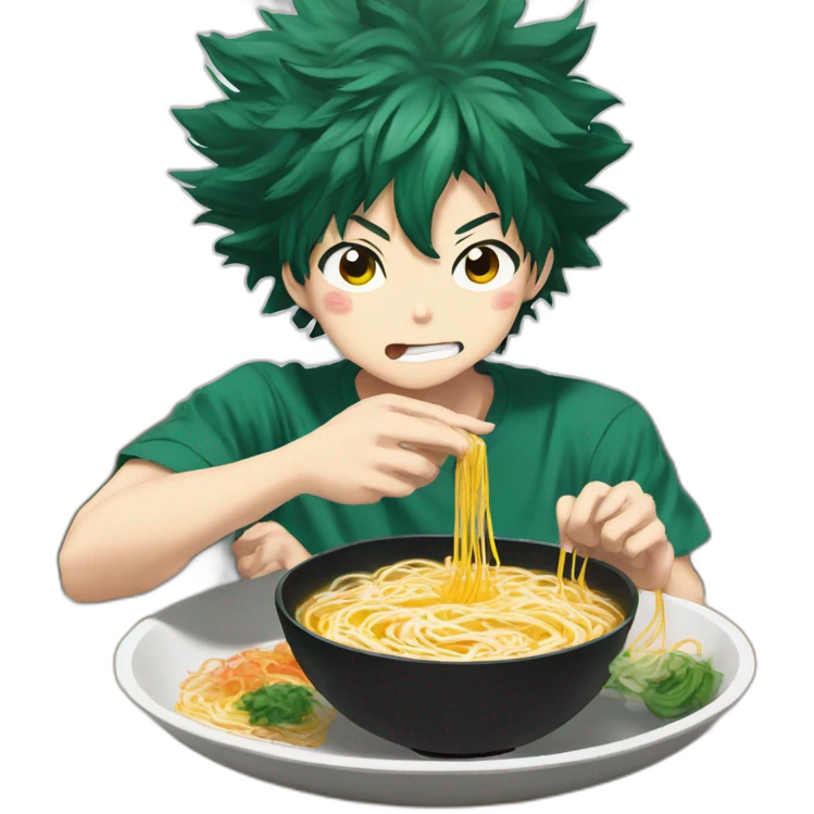 Izuku midoriya eating ramen emoji
