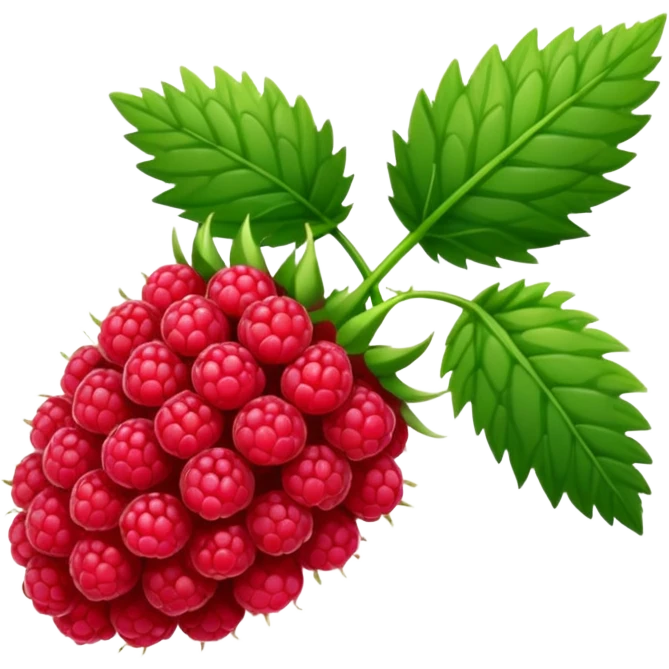 Single stem of raspberries without berries emoji