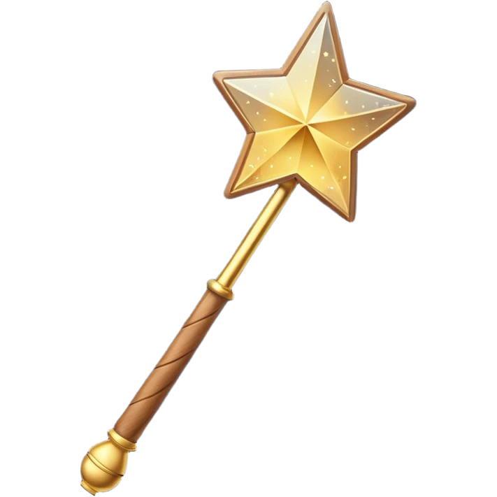 magic wand with glittering stars emoji
