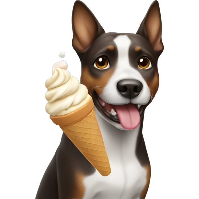Dog eating ice cream emoji