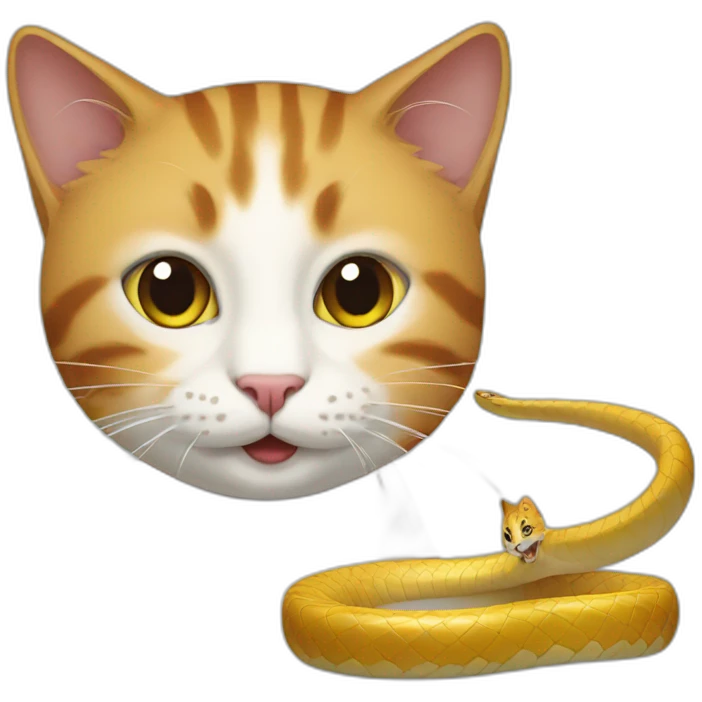 Cat cuts snake emoji
