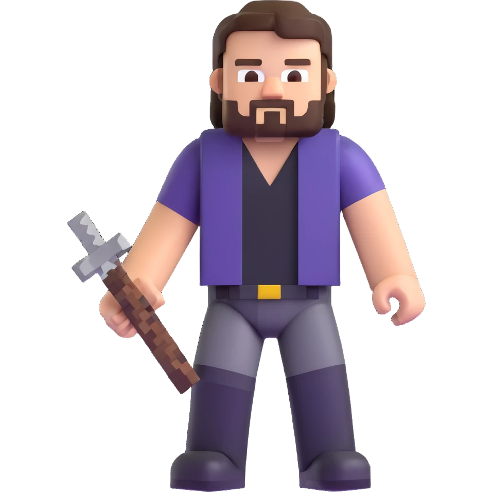 Jack Black as a Minecraft character emoji