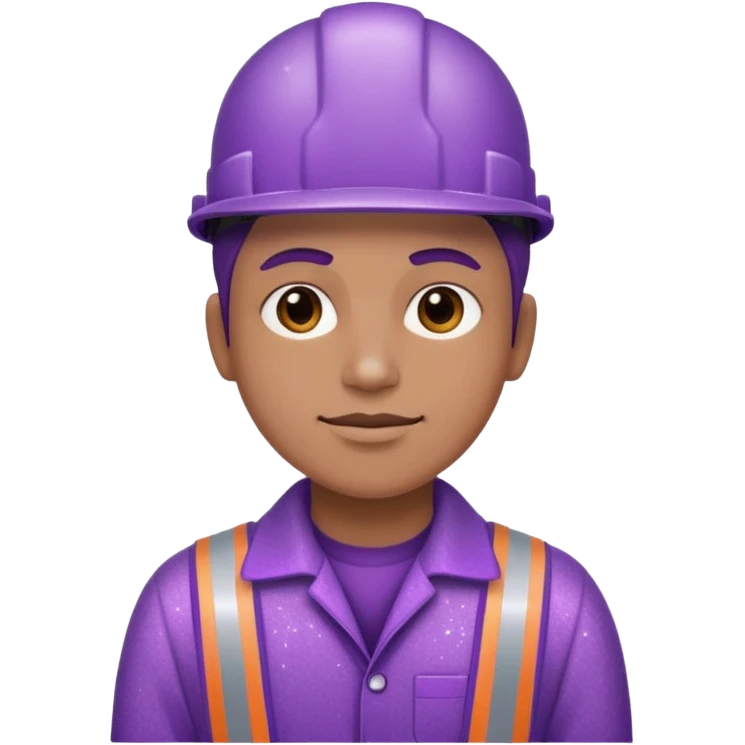 industrial worker wearing glitter purple glittery clothes emoji