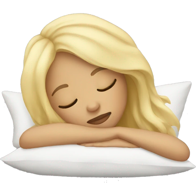 blonde sleeping on pillow emoji