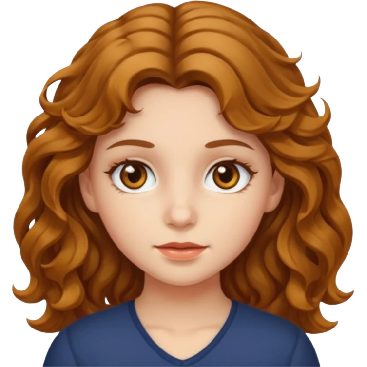 A girl with hazel eyes and wavy girl emoji
