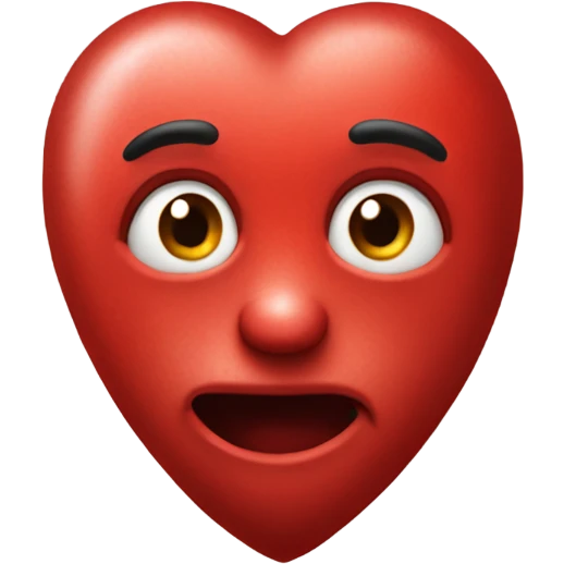 Realistic Red heart love emoji