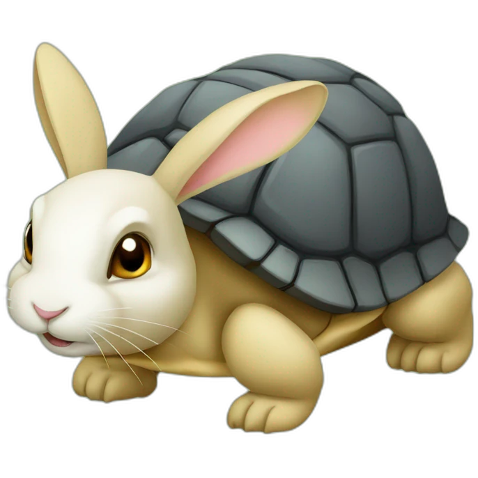 Lapin sur tortue emoji