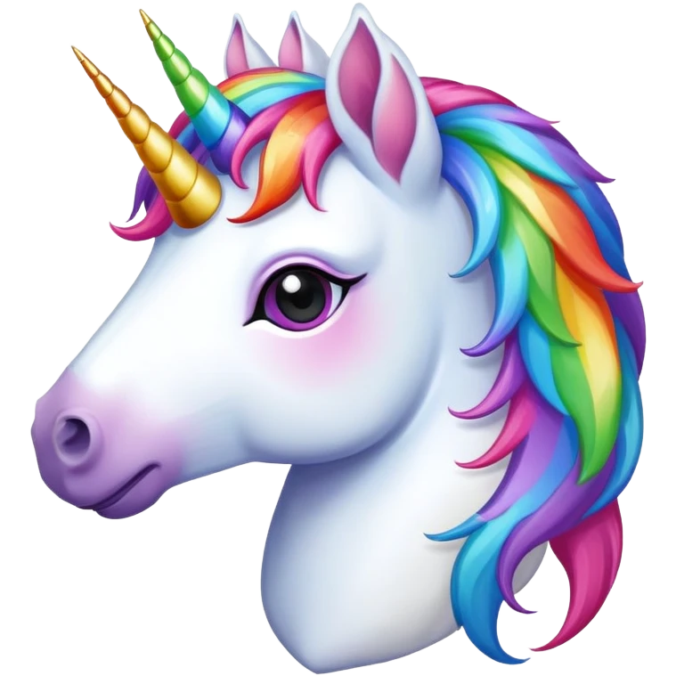 A unicorn with rainbow mane emoji