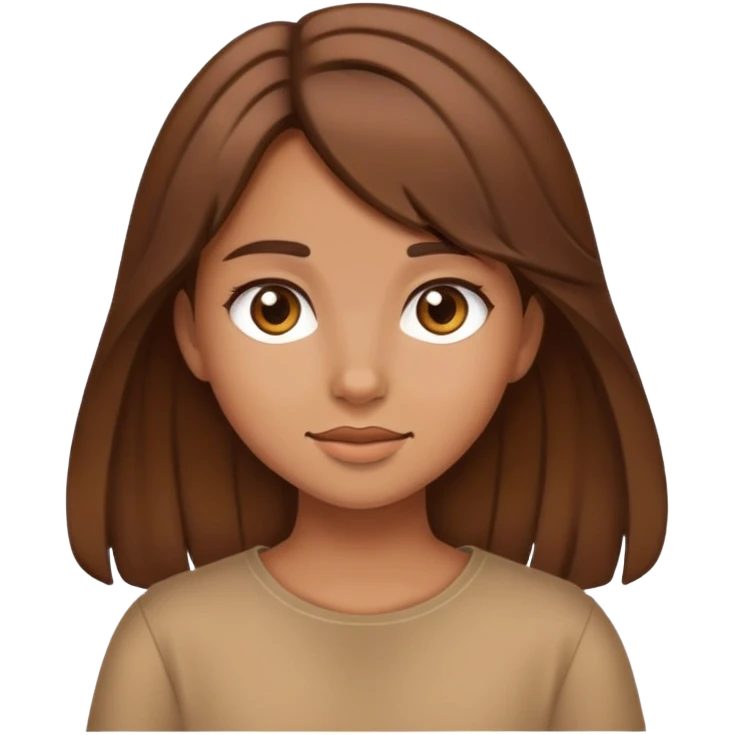 cute spring  tan girl wearing with brown hair  emoji