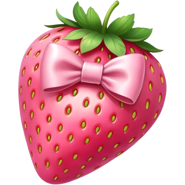 light pink strawberry with bow emoji