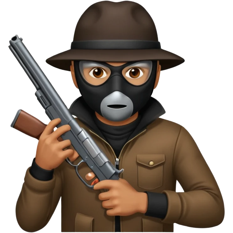 Robber with gun emoji