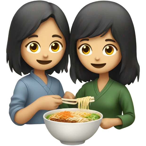 Couples eating ramen  emoji