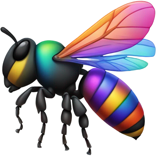 Rainbow bee emoji