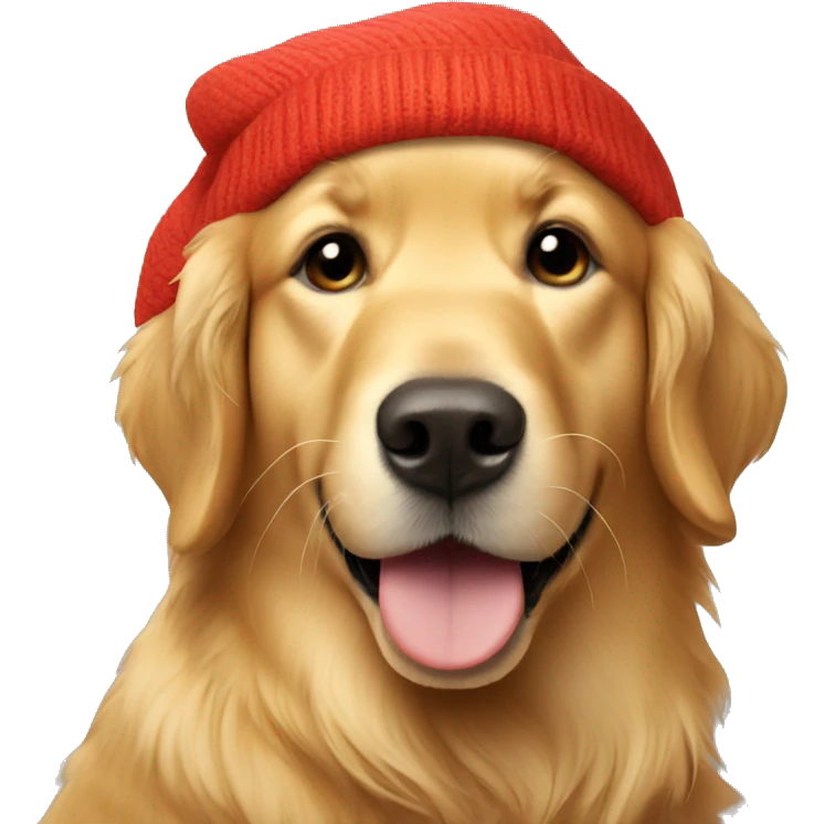 Golden retriever wearing a beanie  emoji